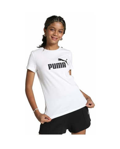 Maglia a Maniche Corte per Bambini Puma 587029 Bianco Maglia a Maniche Corte per Bambini Puma 587029 Bianco