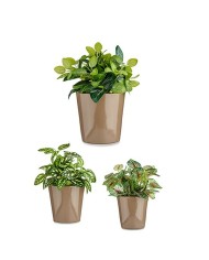 Set di Vasi Ibergarden Cónica Ø 14 cm Ø 22 cm Ø 17 cm Plastica 30 x 40 cm 3 Pezzi (3 Pezzi)