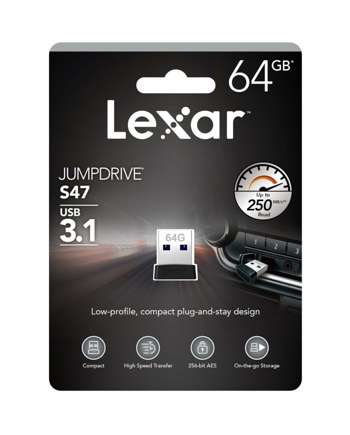 Memoria USB Lexar JumpDrive S47 Nero 64 GB
