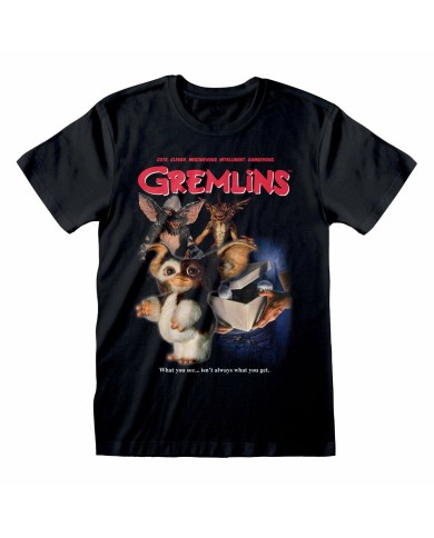 Maglia a Maniche Corte Gremlins Homeage Style Nero Unisex Maglia a Maniche Corte Gremlins Homeage Style Nero Unisex