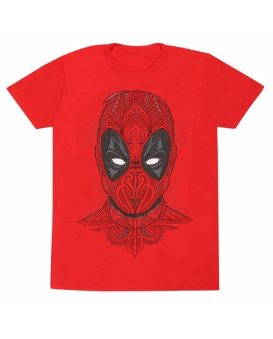 Maglia a Maniche Corte Deadpool Tattoo Style Rosso Unisex Maglia a Maniche Corte Deadpool Tattoo Style Rosso Unisex