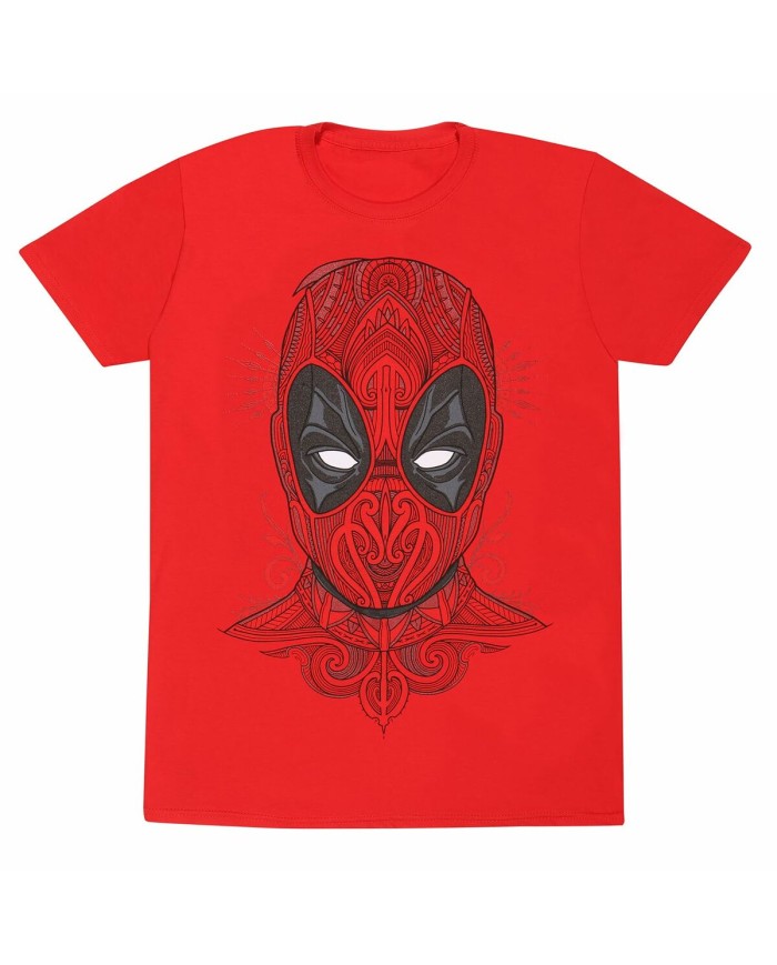 Maglia a Maniche Corte Deadpool Tattoo Style Rosso Unisex
