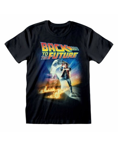 Maglia a Maniche Corte Back to the Future Poster Nero Unisex Maglia a Maniche Corte Back to the Future Poster Nero Unisex