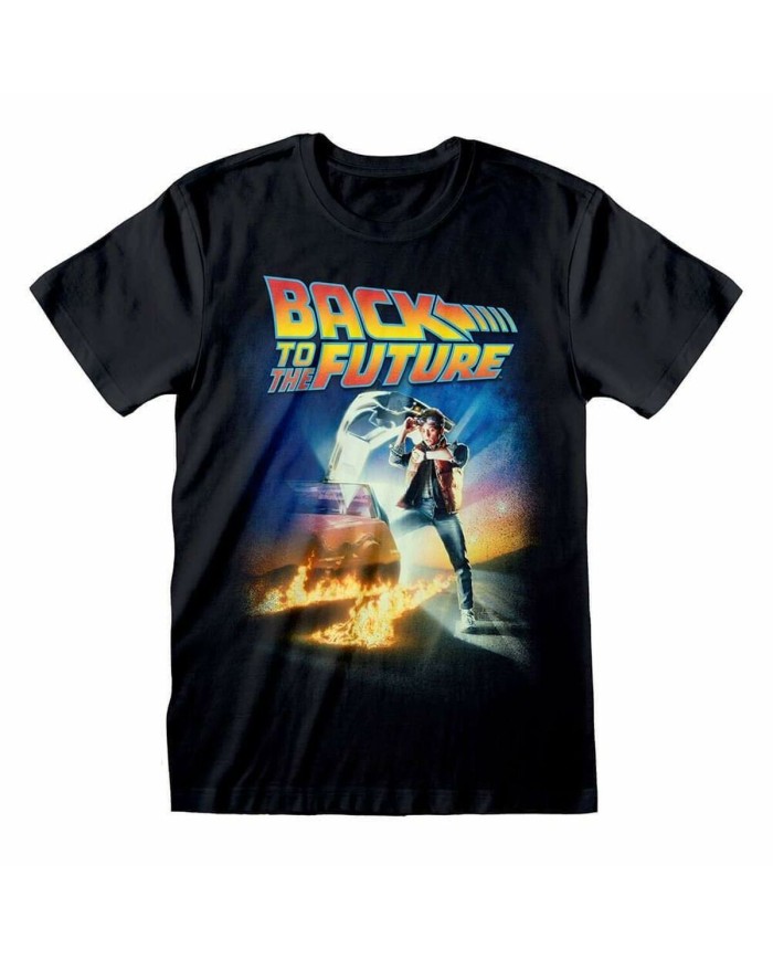 Maglia a Maniche Corte Back to the Future Poster Nero Unisex