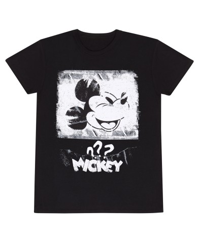 Maglia a Maniche Corte Unisex Mickey Mouse Poster Style Nero Maglia a Maniche Corte Unisex Mickey Mouse Poster Style Nero