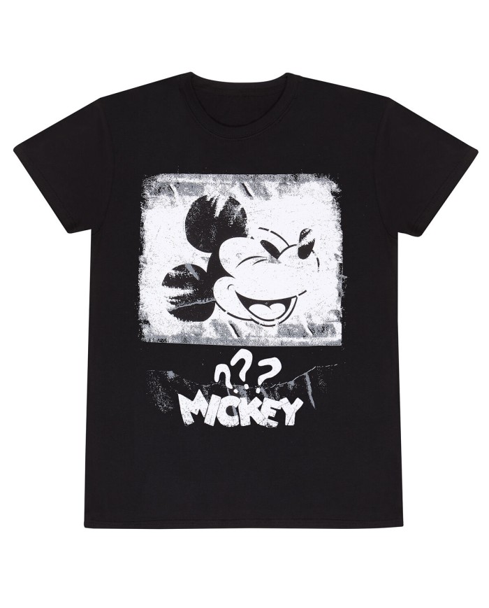 Maglia a Maniche Corte Unisex Mickey Mouse Poster Style Nero
