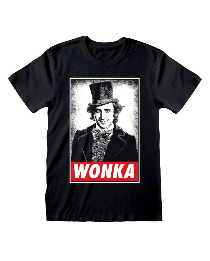 Maglia a Maniche Corte Unisex Willy Wonka Wonka Nero