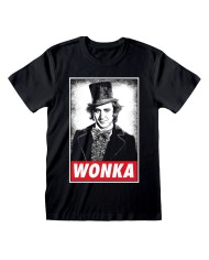 Maglia a Maniche Corte Unisex Willy Wonka Wonka Bar Nero