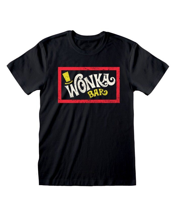 Maglia a Maniche Corte Unisex Willy Wonka Wonka Bar Nero