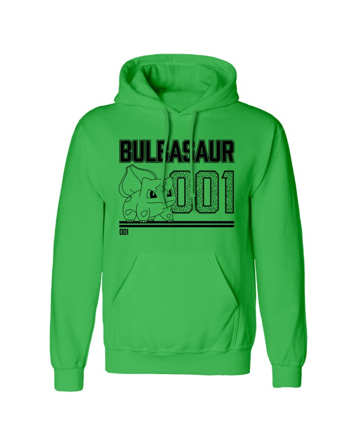 Felpa con Cappuccio Unisex Pokémon Bulbasaur Line Art Verde Felpa con Cappuccio Unisex Pokémon Bulbasaur Line Art Verde