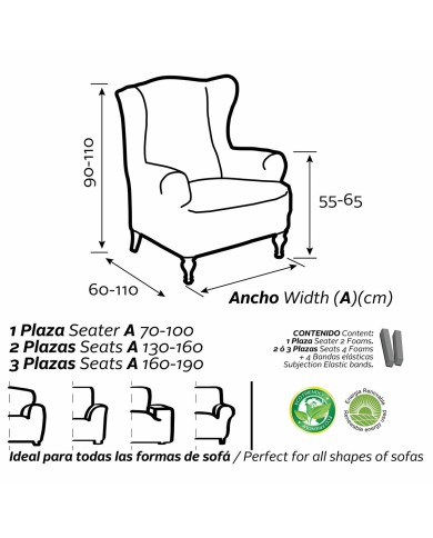 Copridivano poltrona con ali Sofaskins NIAGARA Copridivano poltrona con ali Sofaskins NIAGARA