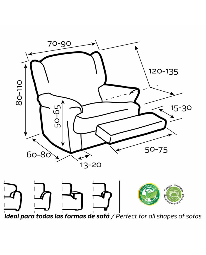 Copridivano poltrona con gambe separate Sofaskins NIAGARA