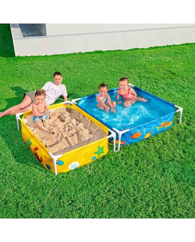 Bestway Piscina Rigida Infantile Con Sandbox 213x122x30,5 cm +2 anni Giardino 00561 Bestway Piscina Rigida Infantile Con Sandbox 213x122x30,5 cm +2 anni Giardino 00561
