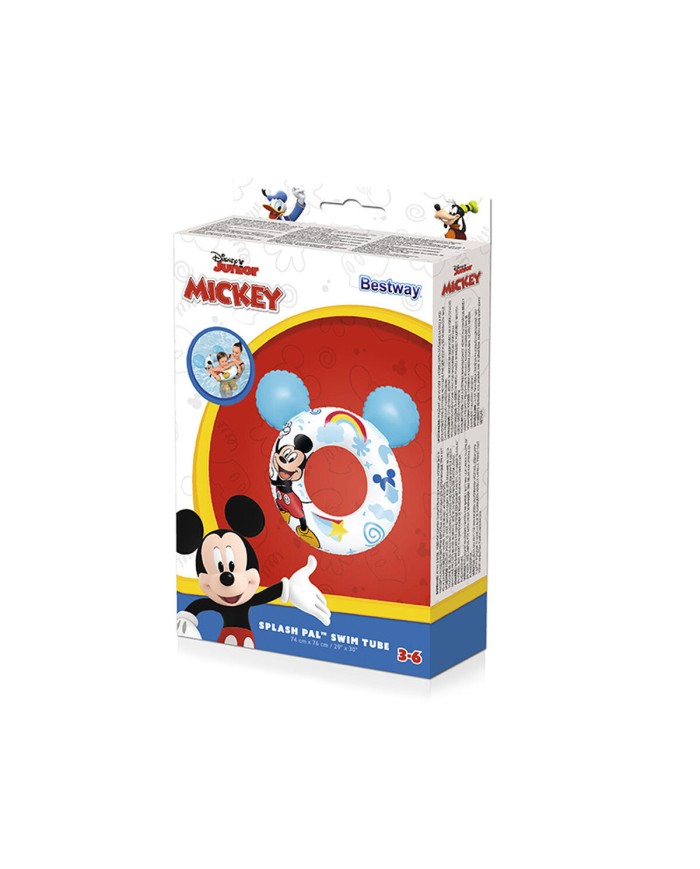 Bestway Galleggiante Disney Mickey Mouse Con Orecchie 74x76 cm +3 a 6 Anni Piscina e Spiaggia 09109