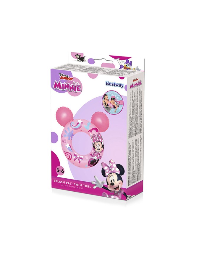 Bestway Galleggiante Disney Minnie Mouse Con Orecchie 74x76 cm +3 a 6 Anni Piscina e Spiaggia 09111