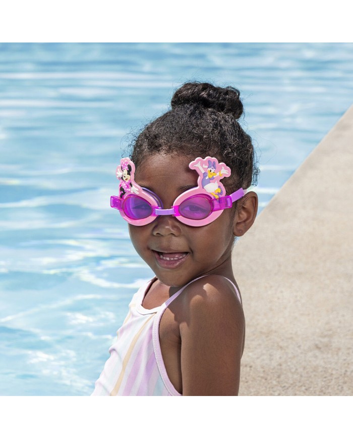 Bestway Occhiali da Nuoto per Bambini con Cinturino in Silicone Minnie & Friends +3 Anni Piscina e Spiaggia 09112