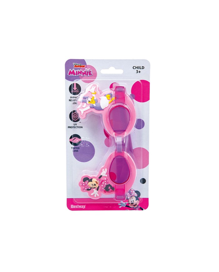 Bestway Occhiali da Nuoto per Bambini con Cinturino in Silicone Minnie & Friends +3 Anni Piscina e Spiaggia 09112