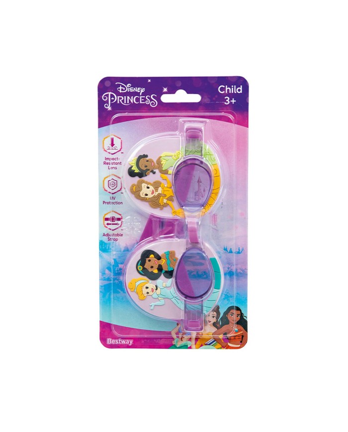 Bestway Occhialini da Nuoto Bambini Cinturino in Silicone Principesse +3 Anni Piscina e Spiaggia 09115
