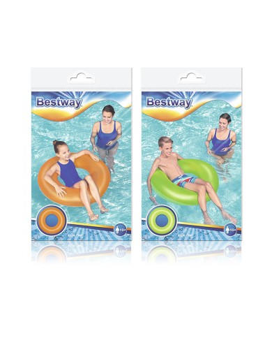 Bestway Flottatore Gonfiabile Liscio Neon Vari Colori D91 cm +10 Anni Spiaggia e Piscina 36025