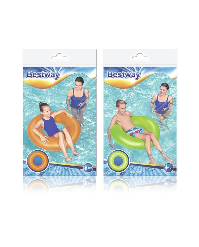 Bestway Flottatore Gonfiabile Liscio Neon Vari Colori D91 cm +10 Anni Spiaggia e Piscina 36025 Bestway Flottatore Gonfiabile Liscio Neon Vari Colori D91 cm +10 Anni Spiaggia e Piscina 36025