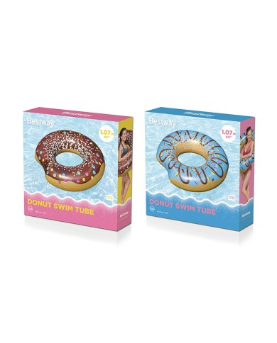 Bestway Galleggiante Gonfiabile Donut Colore Assortito D107cm +12 Anni Spiaggia e Piscina 36118