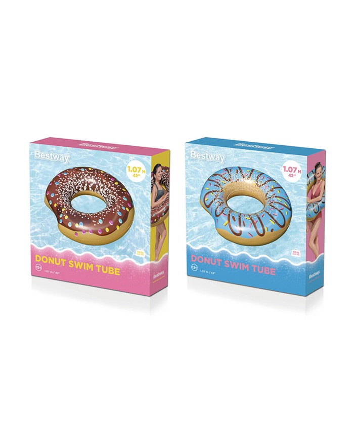 Bestway Galleggiante Gonfiabile Donut Colore Assortito D107cm +12 Anni Spiaggia e Piscina 36118