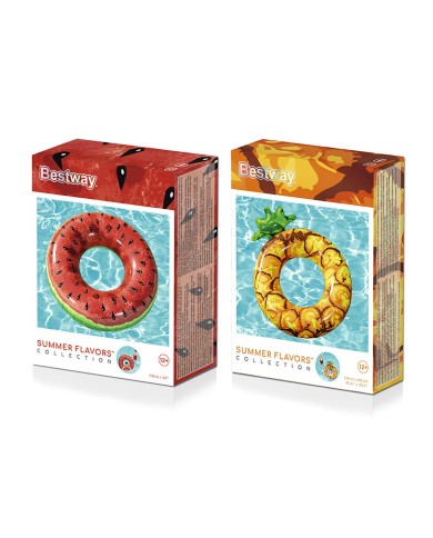 Bestway Gonfiabile Galleggiante Anguria e Ananas Colore Assortito D116 cm +12 Anni Spiaggia e Piscina 36121