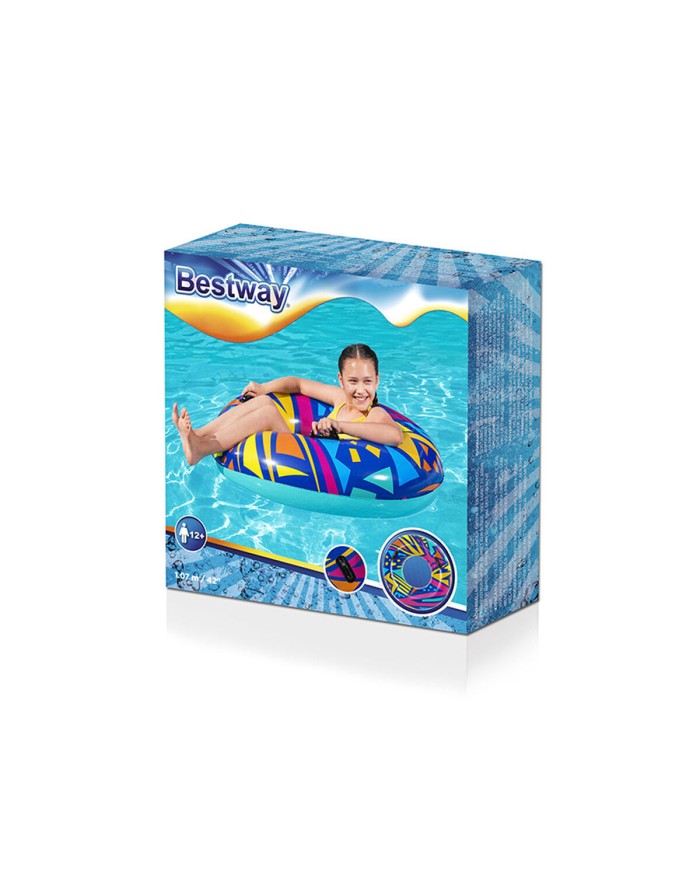 Bestway Flotatore Gonfiabile Decorato con Maniglie Colore Assortito D107cm +12 Anni Spiaggia e Piscina 36228