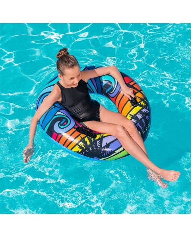 Bestway Gonfiabile Galleggiante Decorato con Maniglie Colore Assortito D91 cm +10 Anni Spiaggia e Piscina 36350