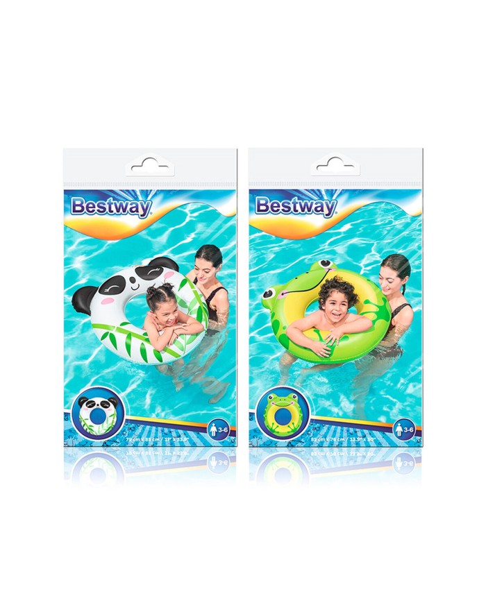 Bestway Gonfiabile Animali Colori Assortiti 79x85/85x76 cm +3 a 6 Anni Spiaggia e Piscina 36351