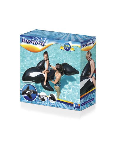 Bestway Balena Gigante Gonfiabile con Maniglie 203x102 cm +3 Anni Spiaggia e Piscina 41009