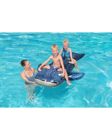 Bestway Figura Gonfiabile Squalo Balena con Maniglie 193x122 cm +3 Anni Spiaggia e Piscina 41482