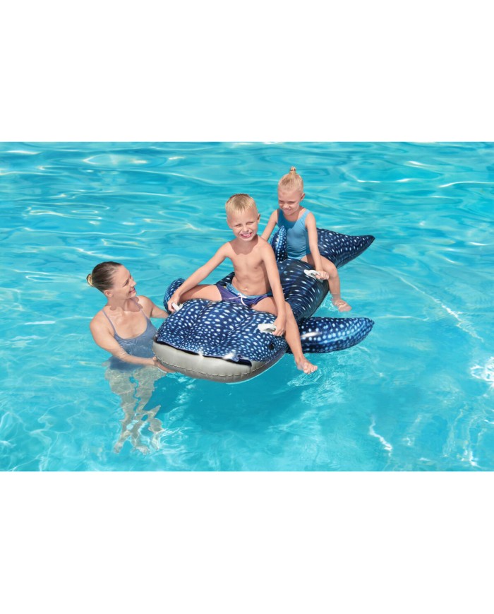 Bestway Figura Gonfiabile Squalo Balena con Maniglie 193x122 cm +3 Anni Spiaggia e Piscina 41482