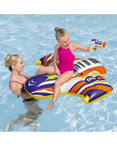 Bestway Gonfiabile Nave Spaziale con Maniglia e Pistola d'Acqua 117x107 cm +3 Anni Spiaggia e Piscina 41503