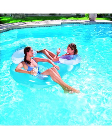 Bestway Materassino Gonfiabile Doppio con Cuscino 188x117 cm Spiaggia e Piscina 43009