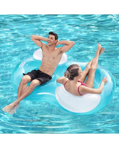 Bestway Materassino Gonfiabile Doppio con Cuscino 188x117 cm Spiaggia e Piscina 43009