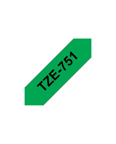 Nastro Laminato Brother TZE-751 Nero/Verde 24 mm Nastro Laminato Brother TZE-751 Nero/Verde 24 mm