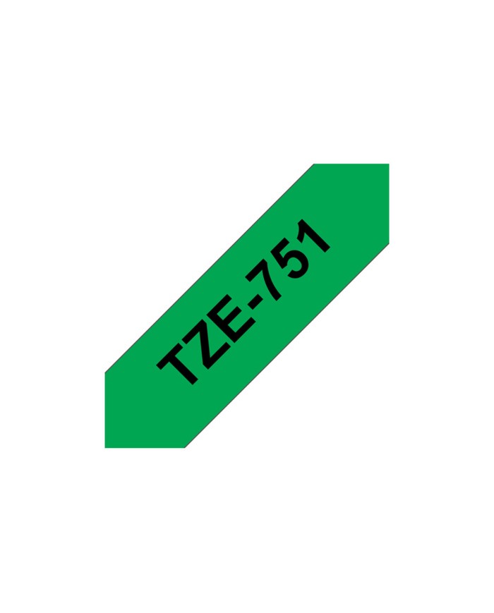 Nastro Laminato Brother TZE-751 Nero/Verde 24 mm Nastro Laminato Brother TZE-751 Nero/Verde 24 mm