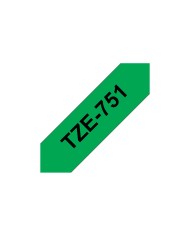 Nastro Laminato Brother TZE-751 Nero/Verde 24 mm Nastro Laminato Brother TZE-751 Nero/Verde 24 mm