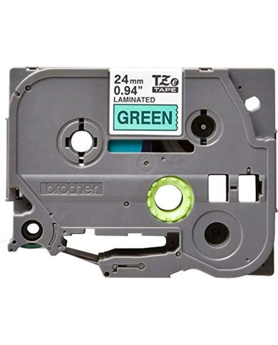 Nastro Laminato Brother TZE-751 Nero/Verde 24 mm
