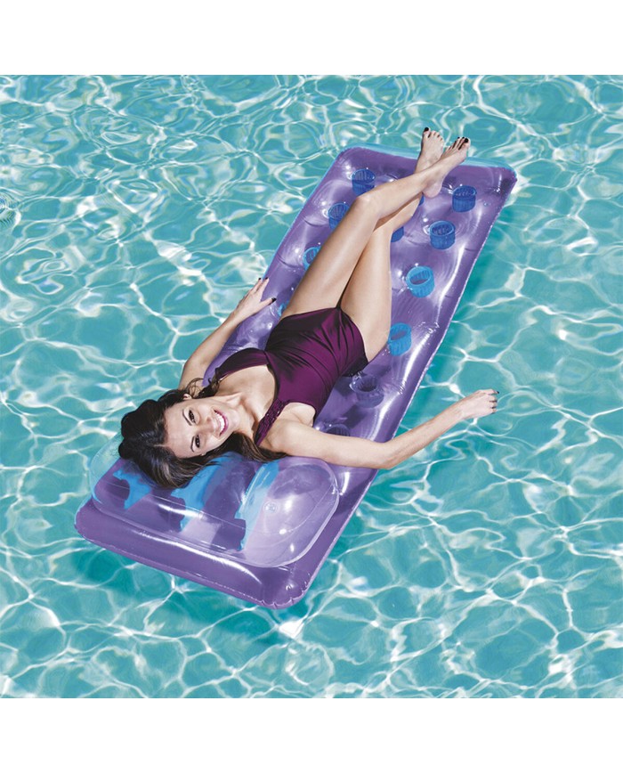 Bestway Materassino Gonfiabile Tazze con Cuscino Colori Assortiti 188x71 cm Spiaggia e Piscina 43015 Bestway Materassino Gonfiabile Tazze con Cuscino Colori Assortiti 188x71 cm Spiaggia e Piscina 43015