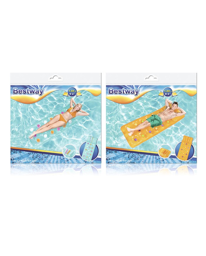 Bestway Materasso Gonfiabile Fashion Color Misto 188x71 cm Spiaggia e Piscina 43014 Bestway Materasso Gonfiabile Fashion Color Misto 188x71 cm Spiaggia e Piscina 43014