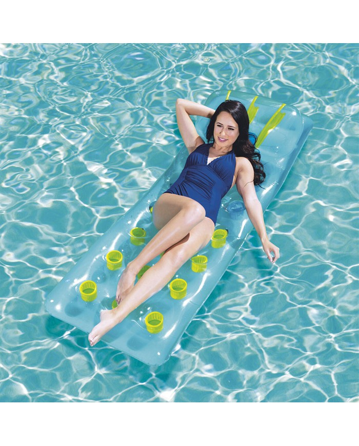 Bestway Materassino Gonfiabile Tazze con Cuscino Colori Assortiti 188x71 cm Spiaggia e Piscina 43015 Bestway Materassino Gonfiabile Tazze con Cuscino Colori Assortiti 188x71 cm Spiaggia e Piscina 43015