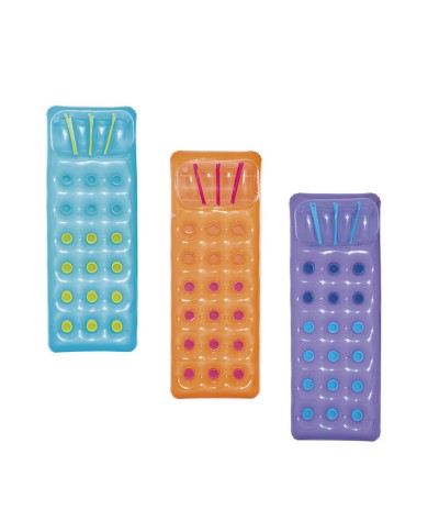 Bestway Materassino Gonfiabile Tazze con Cuscino Colori Assortiti 188x71 cm Spiaggia e Piscina 43015