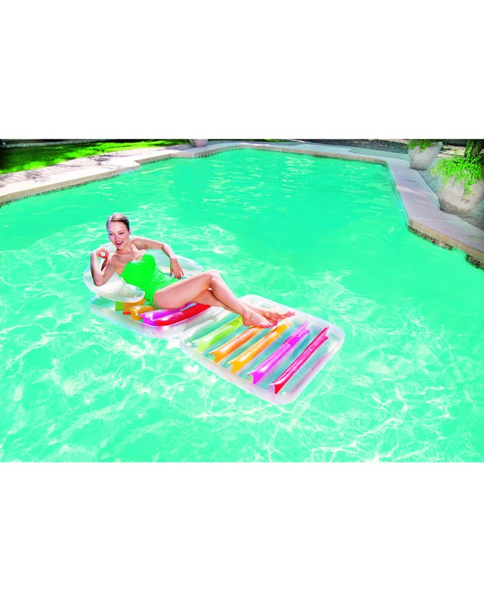 Bestway Sedia Gonfiabile Pieghevole Arcobaleno 201x89 cm Spiaggia e Piscina 43023 Bestway Sedia Gonfiabile Pieghevole Arcobaleno 201x89 cm Spiaggia e Piscina 43023