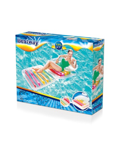 Bestway Sedia Gonfiabile Pieghevole Arcobaleno 201x89 cm Spiaggia e Piscina 43023