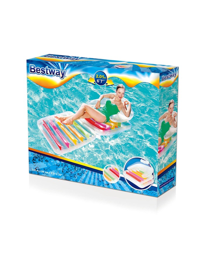 Bestway Sedia Gonfiabile Pieghevole Arcobaleno 201x89 cm Spiaggia e Piscina 43023 Bestway Sedia Gonfiabile Pieghevole Arcobaleno 201x89 cm Spiaggia e Piscina 43023