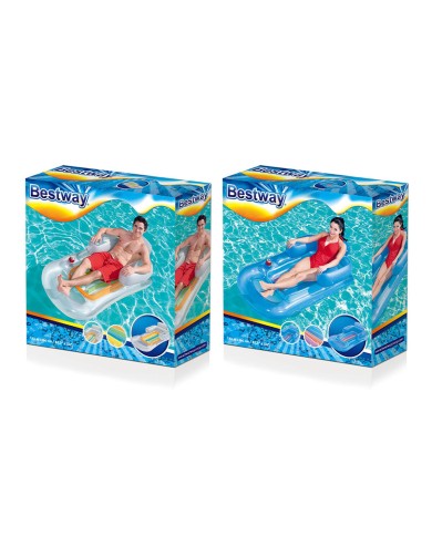 Bestway Poltrona Gonfiabile Design Fashion Piedi Rinfrescanti Colore Assortito 161x84 cm Spiaggia e Piscina 43028