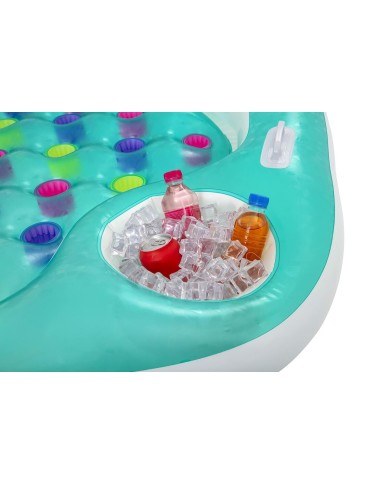 Bestway Materassino Gonfiabile Doppio con Portabicchieri e Frigo 224x174 cm Spiaggia e Piscina 43045
