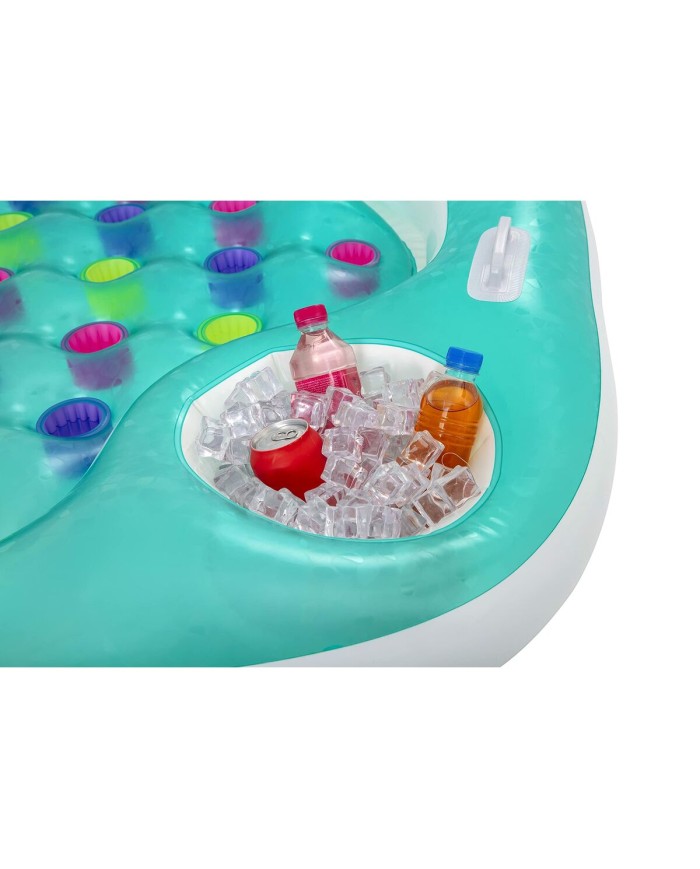 Bestway Materassino Gonfiabile Doppio con Portabicchieri e Frigo 224x174 cm Spiaggia e Piscina 43045